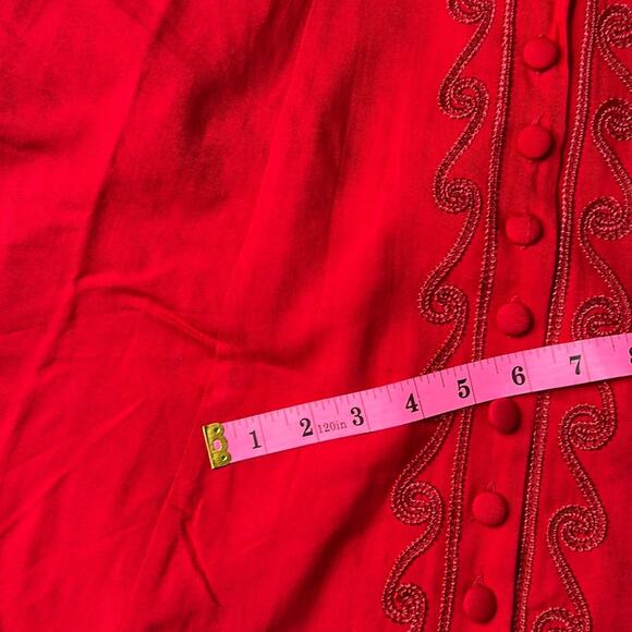 Talbots long sleeved red button down midi dress, size 8 - Picture 11 of 11